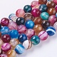 Chapelets de perles en agate à rayures naturelles/agates à bandes X-G-G581-8mm-17-1