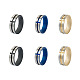 Crafans 6 pz 3 colori anelli a fascia in acciaio inossidabile RJEW-CF0001-02-2