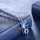 925 серебряное ожерелье с подвеской в виде котенка NJEW-BB30752-5