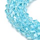 Transparentes perles de verre de galvanoplastie brins GLAA-F029-4mm-C20-3