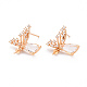Brass Micro Pave Clear Cubic Zirconia Earring Findings KK-T062-223G-NF-1