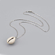 Kaurimuschel Perlen Anhänger Halsketten NJEW-JN02284-1