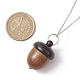 Colliers pendentifs glands déconnectables en bois d'ébène NJEW-JN04625-01-4