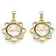 Hollow Brass Micro Pave Colorful Cubic Zirconia Pendants ZIRC-S067-077-NF-1