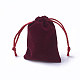 ビロードのパッキング袋  巾着袋  暗赤色  9.2~9.5x7~7.2cm TP-I002-7x9-03-2