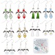 SUNNYCLUE 1 Box DIY 10 Pairs Christmas Angel Charms Colorful Guardian Angel Wing Beads Earrings Making Starter Kit Heart Beads Red Green Glass Bead Pearl Beads for Jewelry Making Beading Kits Women DIY-SC0021-65-1