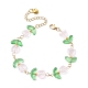 Bracelets de perles de fleurs en verre BJEW-JB09788-01-1