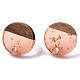 Transparent Resin & Walnut Wood Stud Earring Findings MAK-N032-007A-F04-2