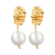 Круглые с подвесками-складочками из латуни EJEW-U055-14G-2