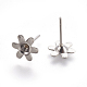 304 Stainless Steel Ear Stud Components STAS-G187-05P-2