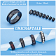 Unicraftale 16 個ステンレス鋼黒指輪 8 サイズブランクコアリングインレイラウンド溝空リングブランクとベルベットポーチジュエリーメイキング用 RJEW-UN0001-29-5