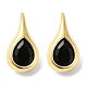 Boucles d'oreilles pendantes en forme de larme en laiton plaqué or véritable 18 carat EJEW-B034-03G-2