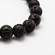 Natürliche Lava Rock runde Perlen Stretch Armbänder BJEW-G550-07-10mm-2