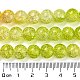 スプレープリントクラックガラスビーズ連売り  グラデーションカラー  セグメント化されたマルチカラービーズ  ラウンド  黄緑  10mm  穴：1mm  約38個/連  15.28インチ（38.8cm） DGLA-C002-10mm-11-5
