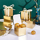 PH PandaHall 30pcs Golden Gift Box 2x2x2 inch Christmas Cookie Box Cube Gift Boxes Paper Favor Boxes Treat Boxes for Xmas Wedding Bridal Birthday Holiday Valentine's Day Party Festival CON-WH0094-22A-4