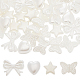 SUNNYCLUE 1 Box 236Pcs 4 Style Bowknot Beads Imitation Pearl Beads Aesthetic Bead Butterfly Heart Star White Plastic Loose Spacer Beads for Jewellery Making Women DIY Bracelet Necklace Charms Craft KY-SC0001-69-1