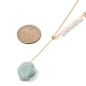 Collana lariat con pendente a pepita di pietre preziose naturali miste con perle di perle NJEW-JN04508-3