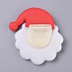 サンタクロースの形のクリスマスカップケーキケーキトッパーの装飾  パーティーのクリスマスデコレーション用品  ホワイト  90x82x10mm DIY-I032-06-3