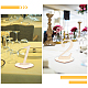 木製のテーブル番号  ホルダーベース付き  結婚式に最適  パーティー  イベントやケータリングの装飾  数1~10  ビスク  98~100x48.5~108x3mm  10pc  ベース：80x90x3  10pc  20個/セット WOOD-WH0112-93-7