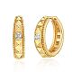 Серьги-кольца из латуни с прозрачным фианитом FS-WGD9CCC-15-1