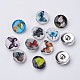 Mixed Color Butterfly Pattern Zinc Alloy Jewelry Snap Buttons for Real Bracelets X-GLAA-R031-M-1