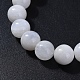 Pulseras elásticas naturales de piedra de luna blanca estiran BJEW-JB04173-09-2