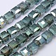 Green Plated Crystal Glass Beads Strands EGLA-F016-D01-2