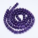 Round Natural Amethyst Bead Strands G-L446-10-2