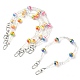 Chaînes de sac à main décoratives en perles de verre et de résine à rayures AJEW-BA00115-1