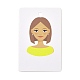 紙のピアスディスプレイカード  イヤリングホルダーカード  女の子の模様と長方形  緑黄  9x6x0.03cm  穴：5mmと1mm DIY-B061-05B-1