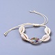 Collana di perline regolabili conchiglia e set di gioielli bracciali SJEW-JS01019-7