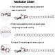 Pandahall elite 20strands 304 cadenas extensoras de acero inoxidable con cierres  de pinza de langosta para hacer joyas de diy STAS-PH0018-50P-4