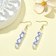 Glass Pearl & Seed Column Dangle Earrings EJEW-MZ00059-01-2