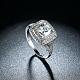 真鍮製キュービックジルコニアリング  結婚指輪  正方形  プラチナ  usサイズ8（18.1mm） RJEW-BB16779-8P-4