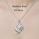 201 Stainless Steel Hollow Skull Pendant Necklace NJEW-OY002-15-3