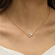 Collana da donna con pendente a cuore in ottone con zirconi cubici CQ9479-2
