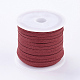 3x1.5 mm rouge faux plat daim cordon X-LW-R003-22-1