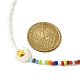 Glassamen- und 304 Edelstahl-Stern- und Mondmuschel-Perlenkette für Frauen NJEW-TA00114-4