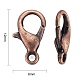 Red Copper Tone Zinc Alloy Lobster Claw Clasps X-E102-NFR-4
