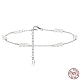 Tobillera con eslabones de perlas naturales de agua dulce y cadena de cable de plata de ley chapada en rodio para mujer AJEW-F162-015P-1