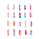 Hobbiesay 20 pendentif en perles de quartz teintées naturelles de 31~50 mm de couleurs mélangées avec véritable fil plaqué or 18 carats enveloppé de quartz brut pour la fabrication de bijoux FIND-HY0001-28-1