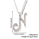 Элегантные модные латунные ожерелья с подвеской в виде алфавита из микропаве из прозрачных кубических цирконий OI8825-10-1