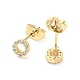 Brass Micro Pave Cubic Zirconia Stud Earrings EJEW-P247-03G-2
