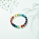 Natural & Synthetic Mixed Stone Round Beads Beaded Stretch Bracelet BJEW-JB08573-2