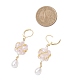 Стеклянные серьги-капли с застежкой-рычагом EJEW-MZ00531-03-4