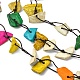 Mehrsträngige Halsketten aus gefärbten natürlichen Kokosnuggets mit Perlen NJEW-B088-05-3