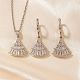 Элегантные комплекты из латунных подвесок и серег с микропаве из прозрачных кубических цирконий для женщин OQ3699-2