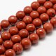 Chapelets de perles en jaspe rouge naturel X-G-E375-6mm-02-2