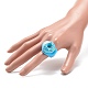 キュートな3Dレジン製指輪  女性用アクリルワイドリング  ミックスカラー  フード模様  usサイズ7 1/4(17.5mm) RJEW-JR00538-01-3