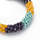 Bracelet extensible tressé en perles de verre au crochet BJEW-T016-08J-2